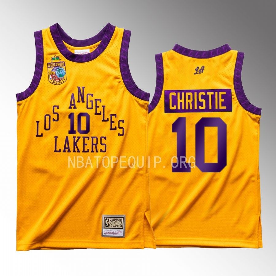 Los Angeles Lakers Bodega X Mitchell Ness Max Christie Gold #10 Jersey Worldwide Respect