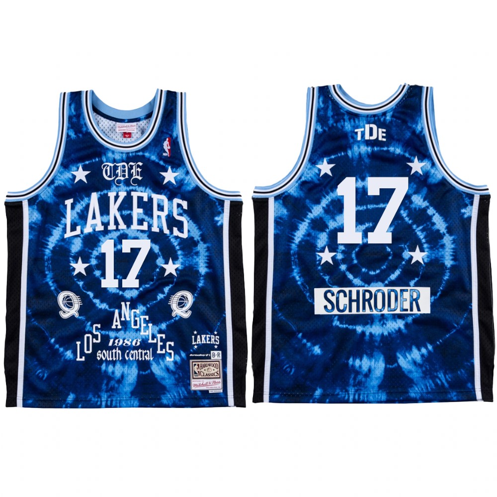Los Angeles Lakers BR Remix ScHoolboy Q Dennis Schroder Blue Jersey Limited Edition
