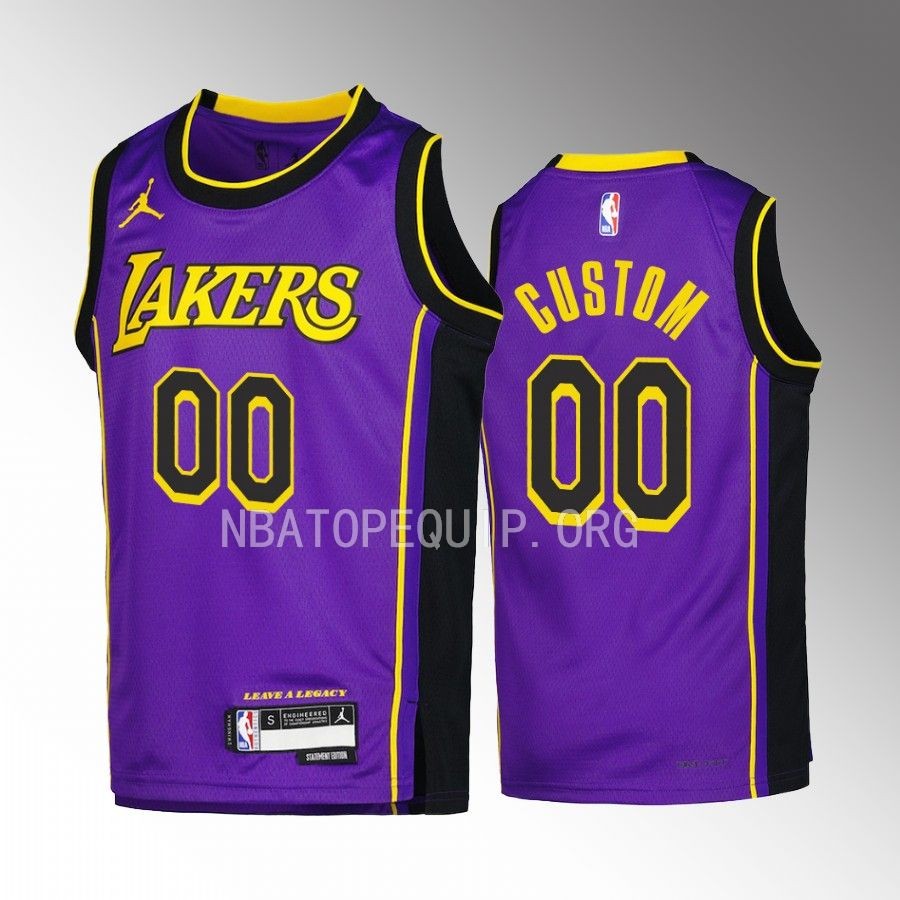 Los Angeles Lakers Custom Statement Edition Purple Youth Jersey Swingman #00