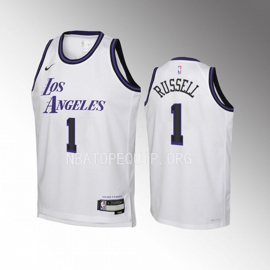 Los Angeles Lakers D'Angelo Russell City Edition White Youth Jersey Swingman #1