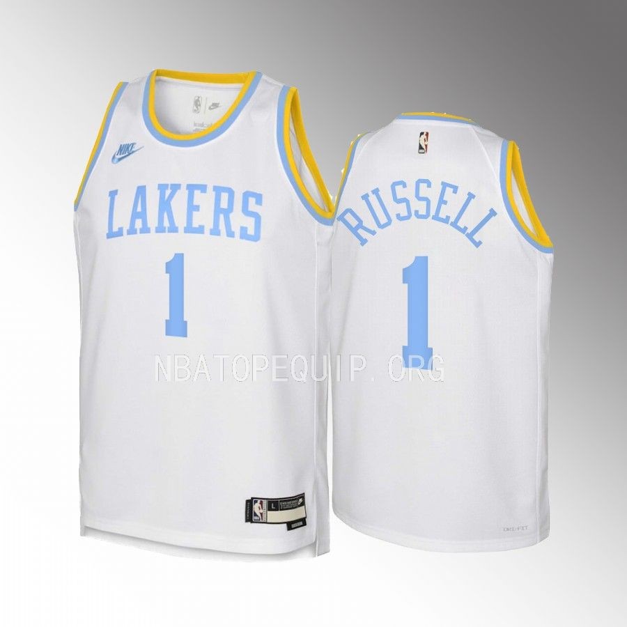 Los Angeles Lakers D’Angelo Russell Classic Edition White Youth Jersey Swingman #1