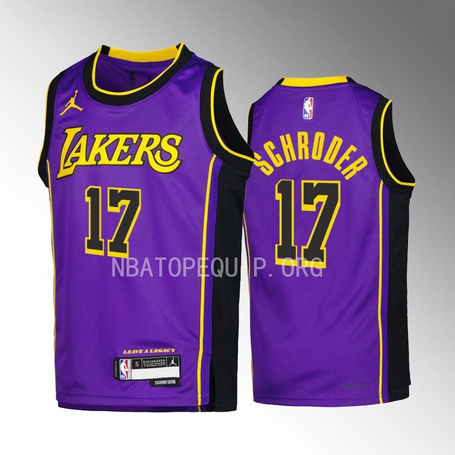 Los Angeles Lakers Dennis Schroder Statement Edition Purple Youth Jersey Swingman #17