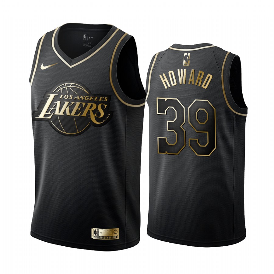 Los Angeles Lakers Dwight Howard Black #39 Golden Edition Jersey