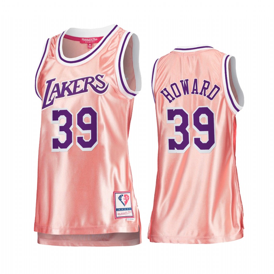 Los Angeles Lakers Dwight Howard Rose Gold Pink 75th Anniversary Women's Jersey #39