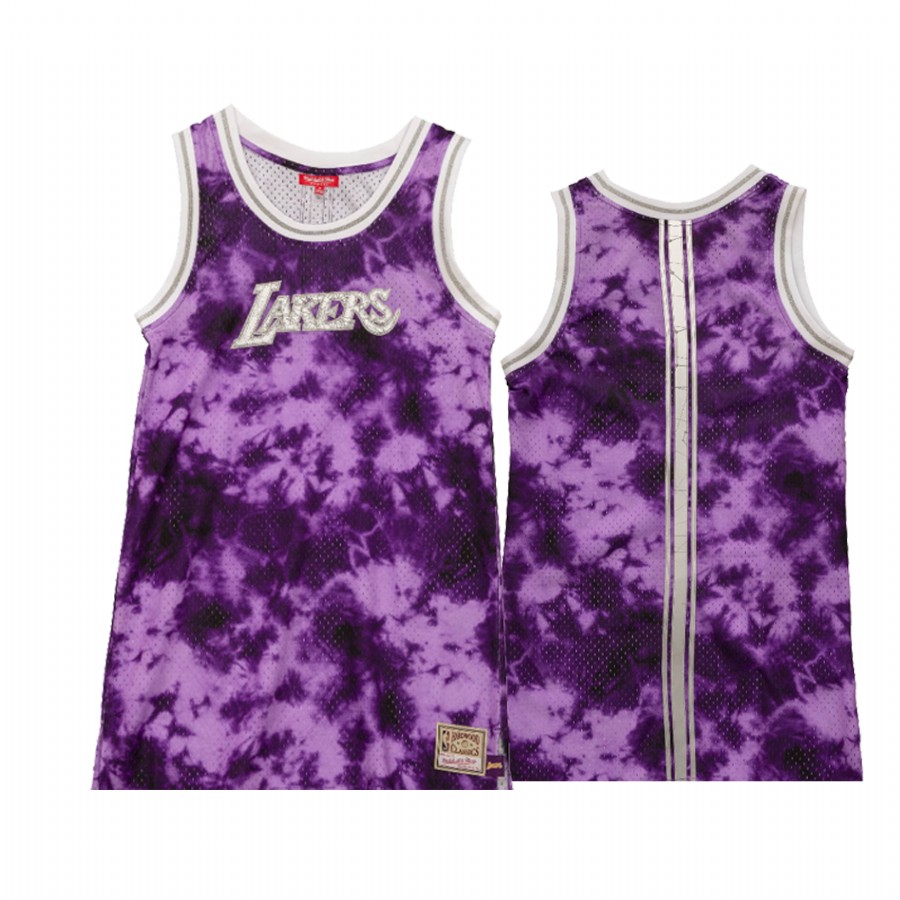 Los Angeles Lakers Galaxy Constellation Tank Dress Women Purple Reflective