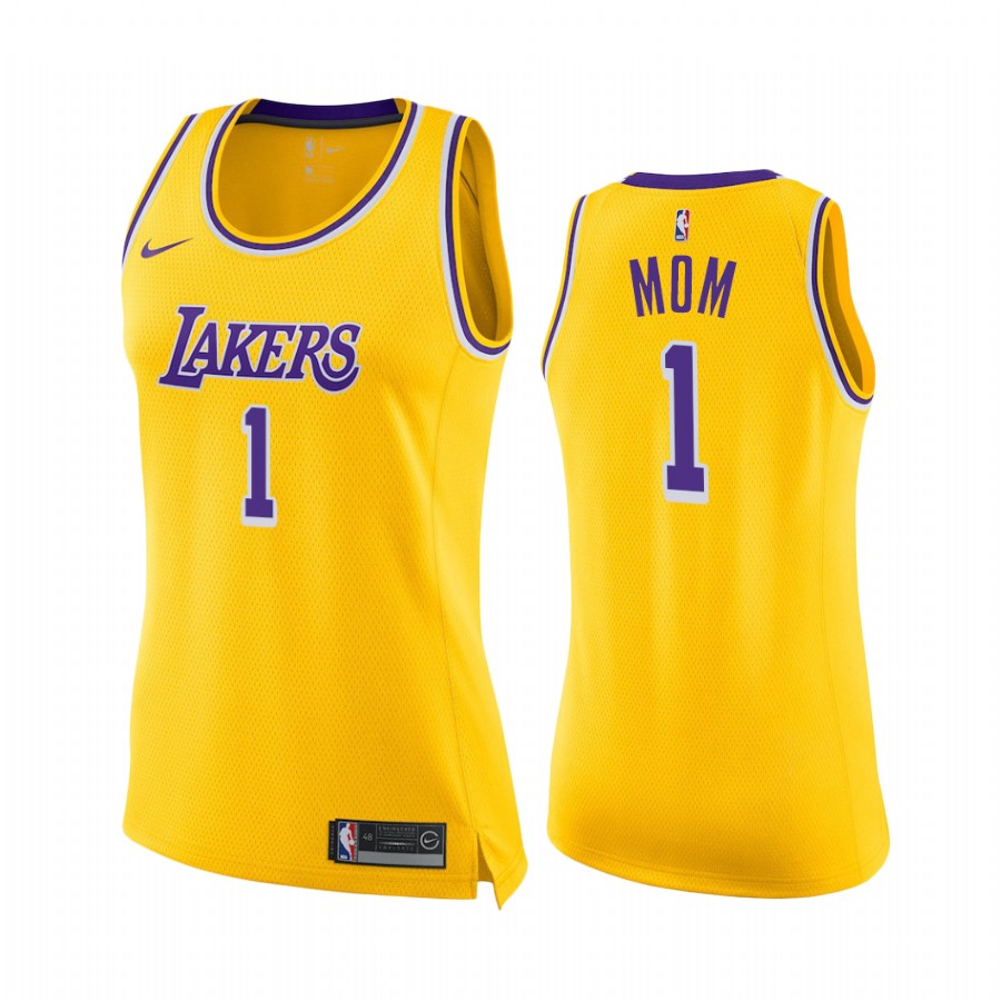 Los Angeles Lakers Gold NO.1 Mom Jersey 2021 Mothers Day Women