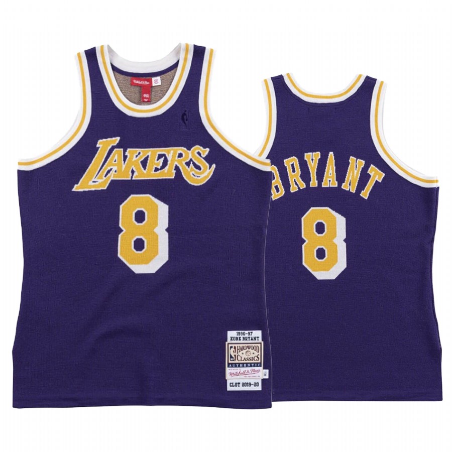 Los Angeles Lakers Kobe Bryant Purple 1996-97 Hardwood Classics CLOT x M&N Knit Jersey