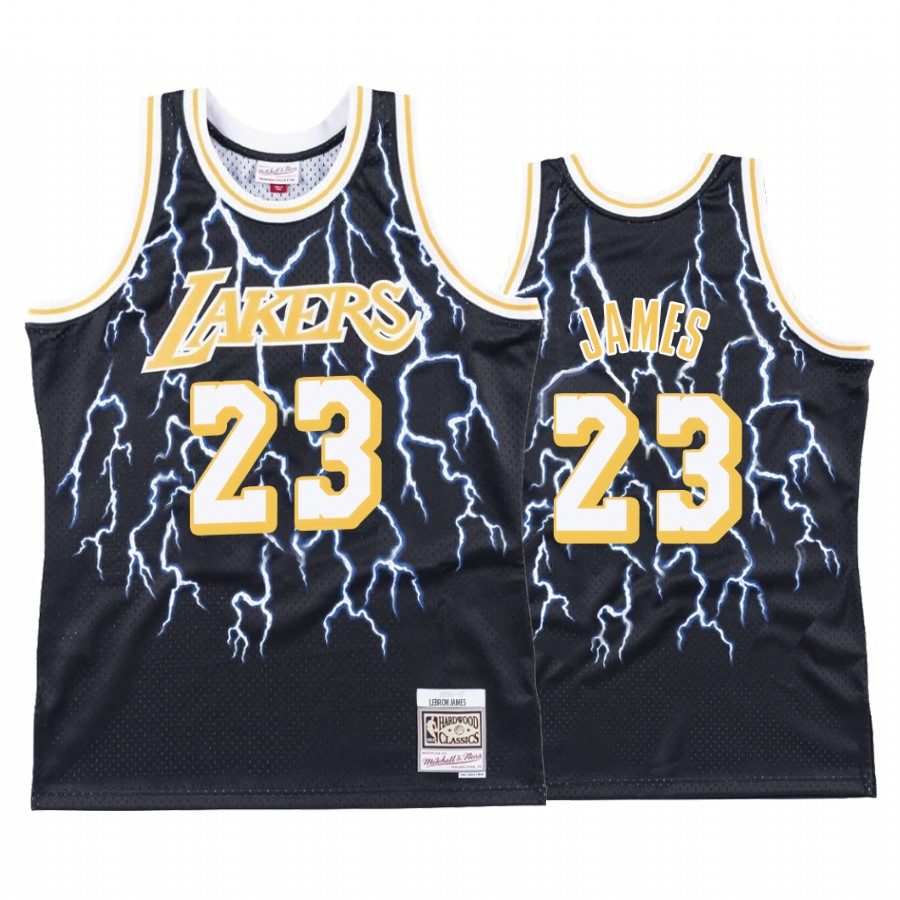 Los Angeles Lakers LeBron James #23 Hardwood Classics Lightning Jersey