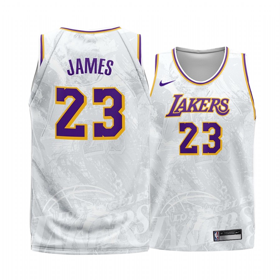 Los Angeles Lakers LeBron James #23 White 2020 Fashion Edition Jersey