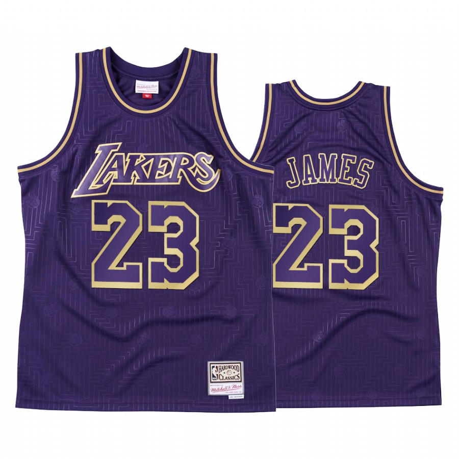 Los Angeles Lakers LeBron James 2020 CNY Purple Throwback Jersey