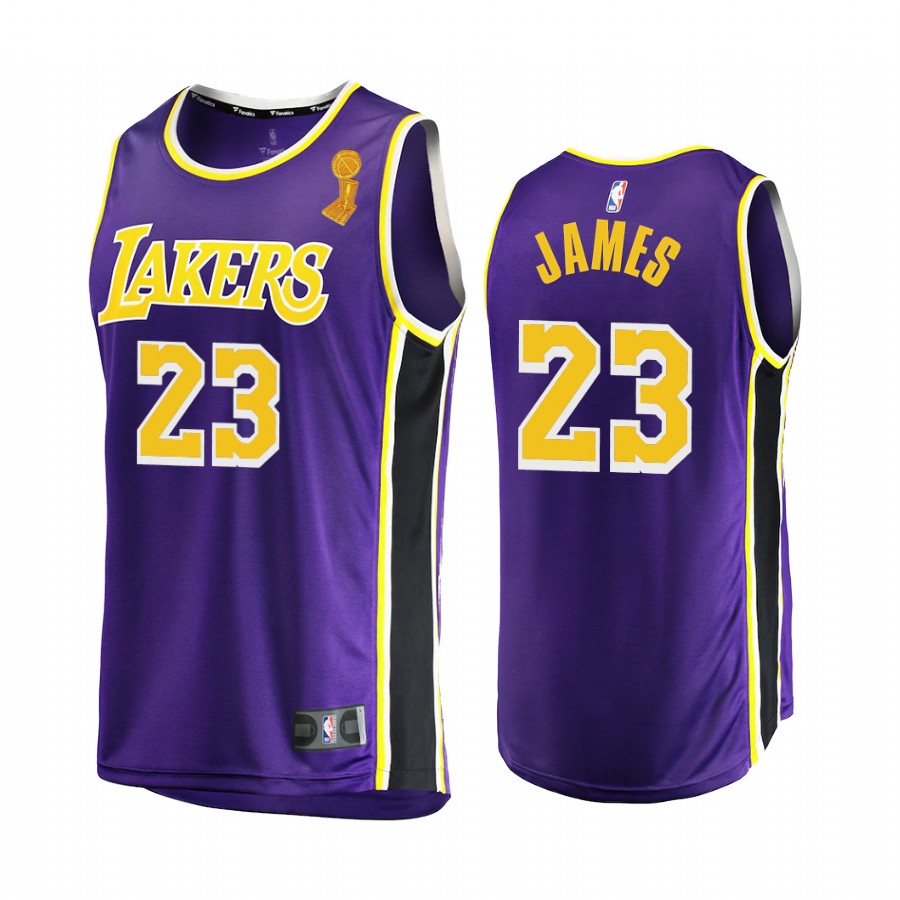 Los Angeles Lakers LeBron James 2020 NBA Finals Champions Jersey Purple  Statement