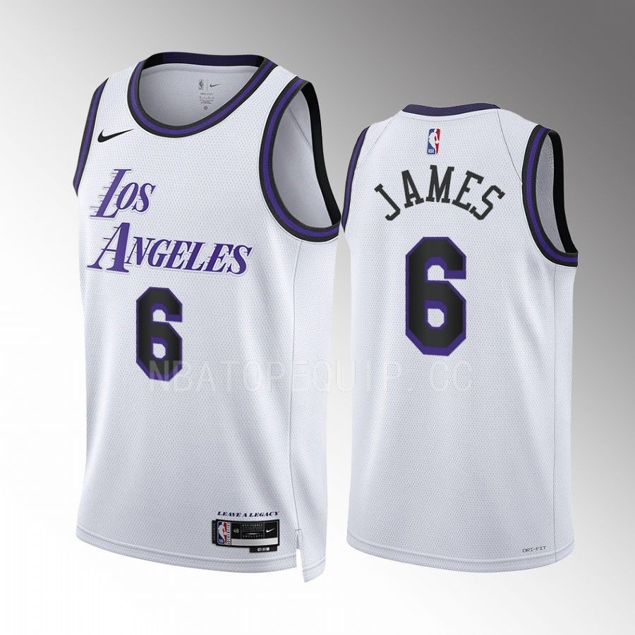 Los Angeles Lakers LeBron James 2022-23 City Edition White #6 Jersey