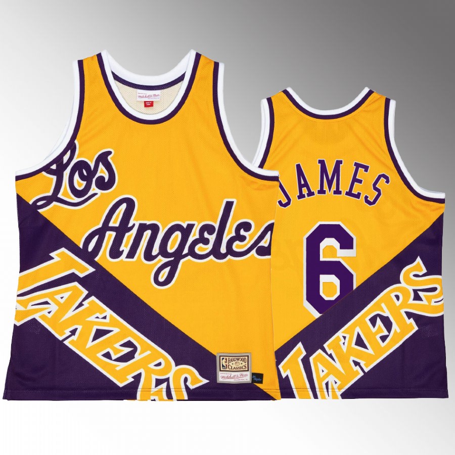 Los Angeles Lakers LeBron James Big Face 5.0 #6 Tank Top Purple Gold Two-Tone Fashion Men's Jersey Shirt