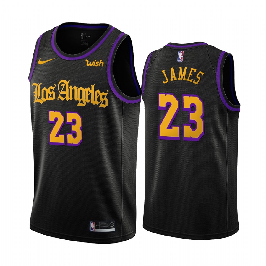 Los Angeles Lakers LeBron James Black 2019-20 City Creative Jersey