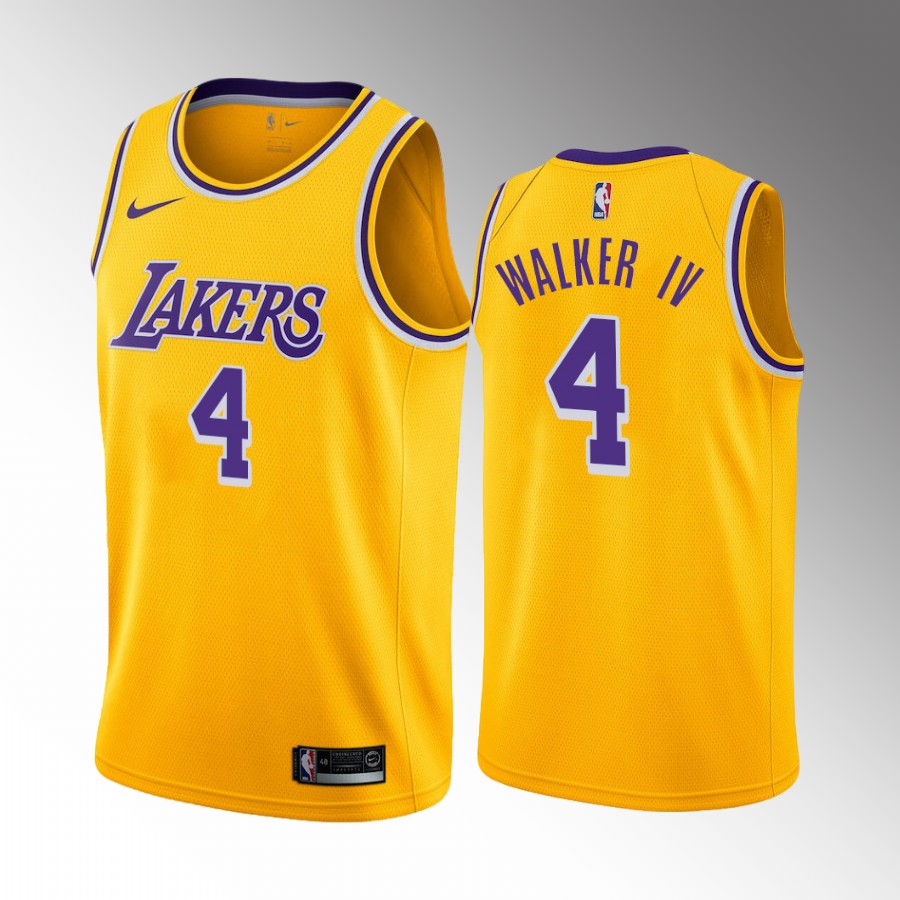 Los Angeles Lakers Lonnie Walker IV #4 Icon Edition Gold Jersey