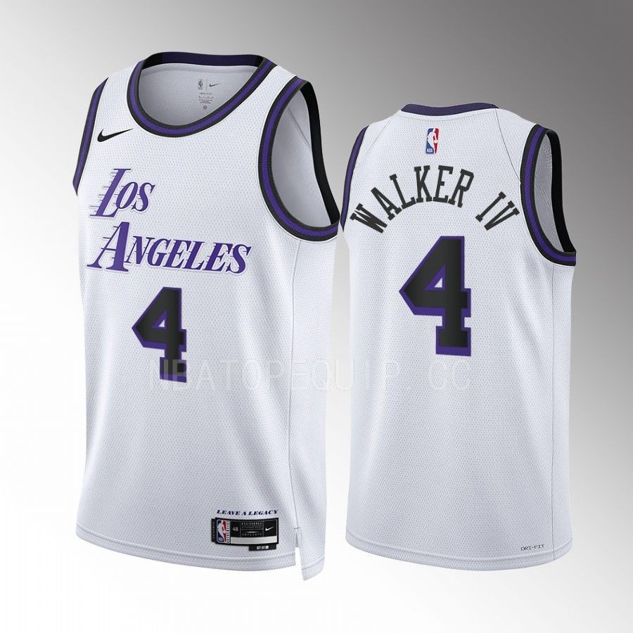 Los Angeles Lakers Lonnie Walker IV 2022-23 City Edition White #4 Jersey