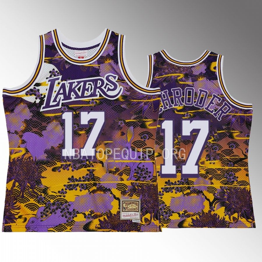 Los Angeles Lakers Lunar Year of the Rabbit Dennis Schroder Purple #17 Jersey 2023 Asian Heritage