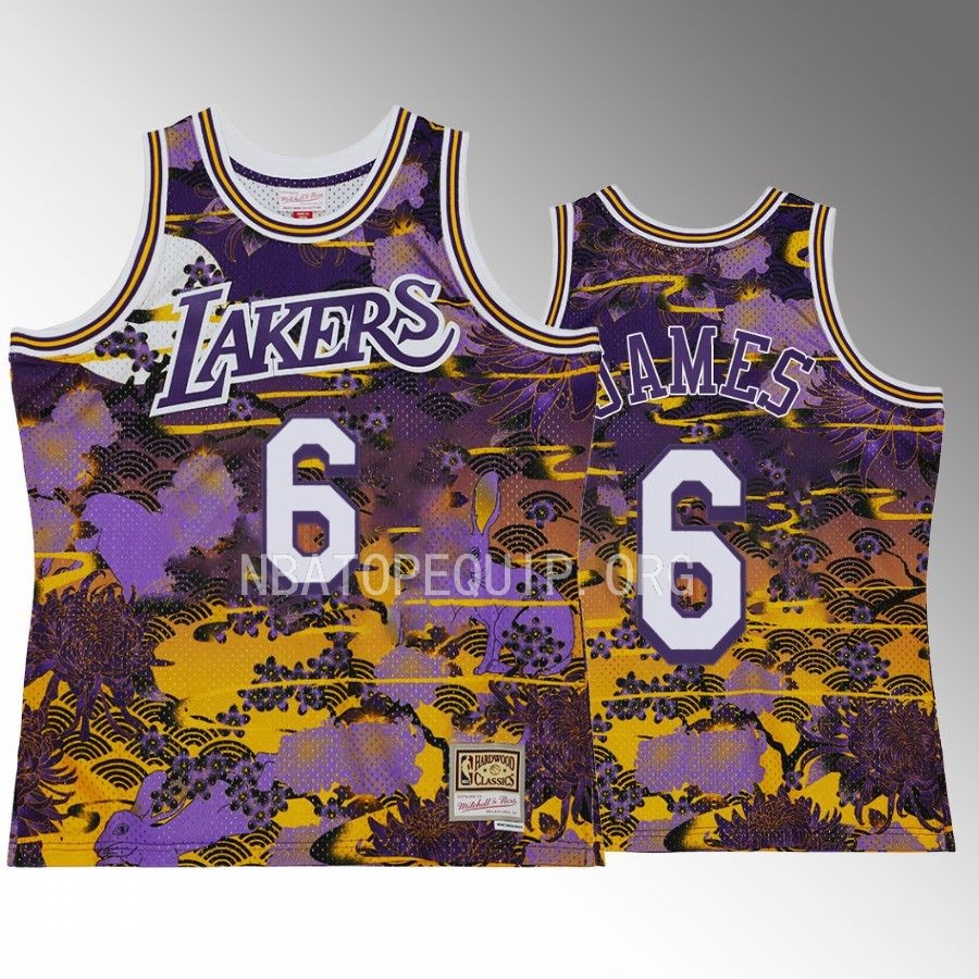 Los Angeles Lakers Lunar Year of the Rabbit LeBron James Purple #6 Jersey 2023 Asian Heritage