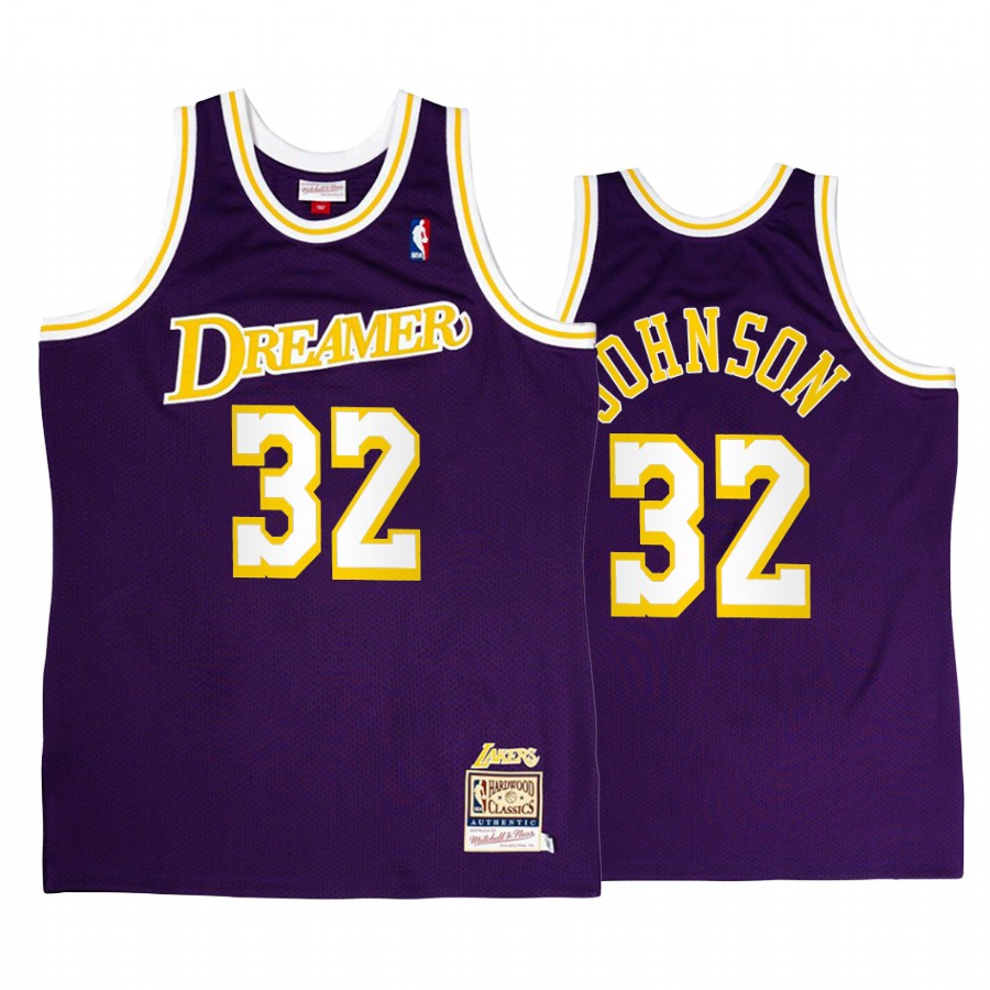 Los Angeles Lakers Magic Johnson Purple J.Cole Dreamer Men Jersey Throwback