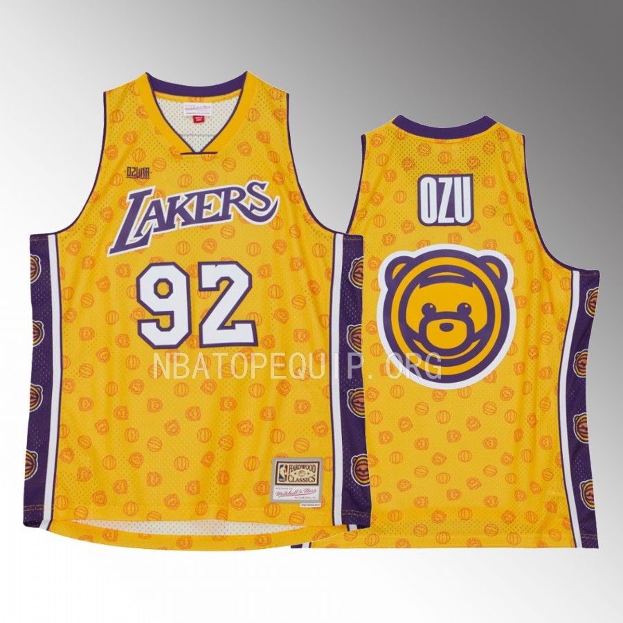 Los Angeles Lakers OZU Gold Ozuna Reggaeton Collection Men Jersey Mitchell Ness