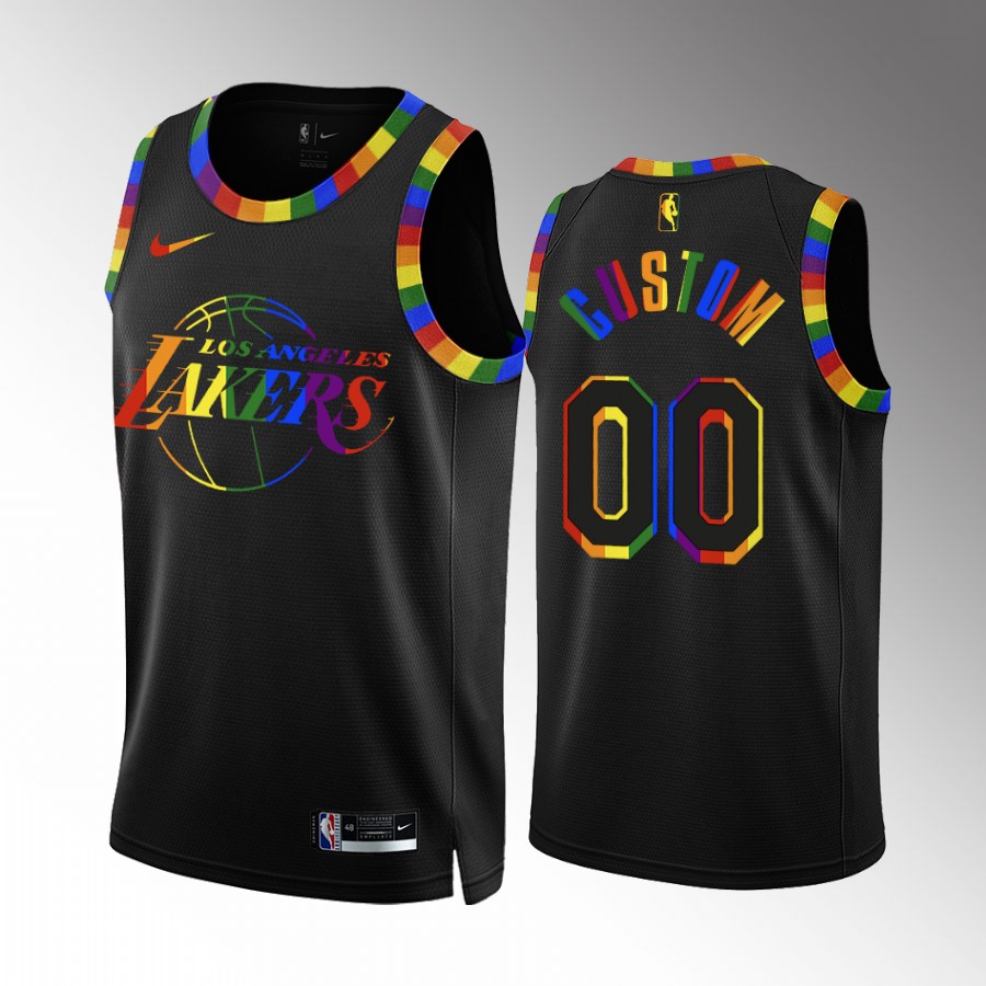 Los Angeles Lakers Pride Night Custom Black #00 Jersey 2022 Special