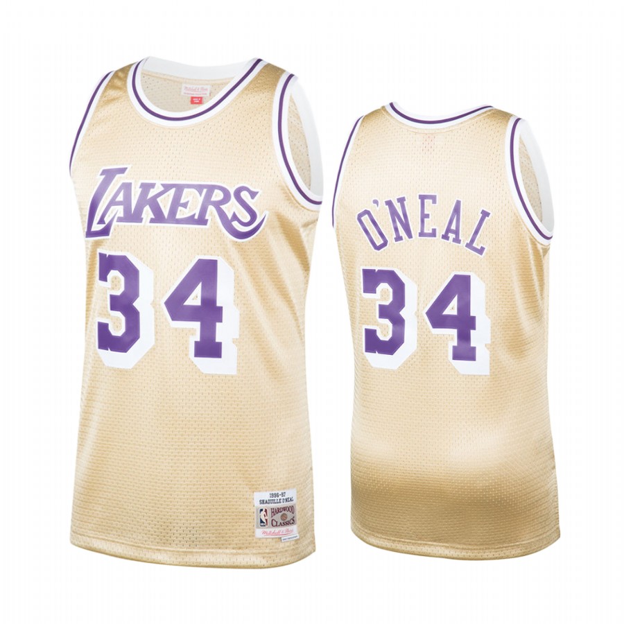 Los Angeles Lakers Shaquille O'Neal 1996-97 Hardwood Classics Gold Jersey