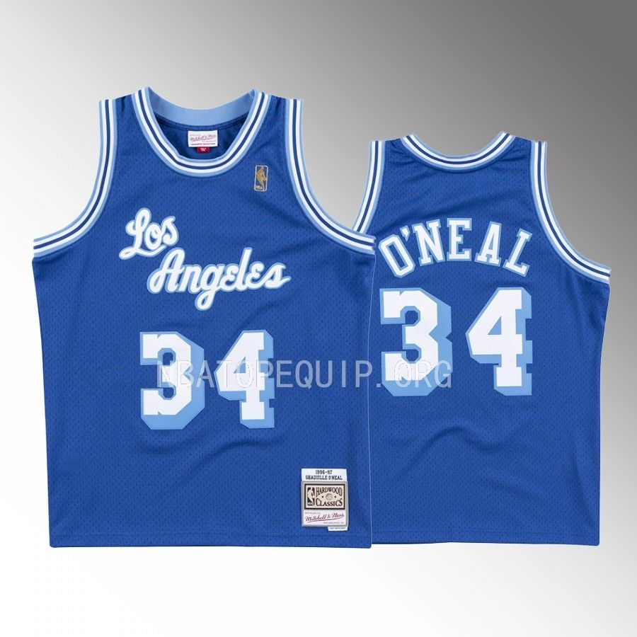 Los Angeles Lakers Shaquille O'Neal Alternate 1996-97 #34 Blue Swingman Jersey