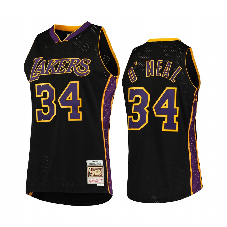Los Angeles Lakers Shaquille O'Neal Black Rings Collection HWC Jersey #34