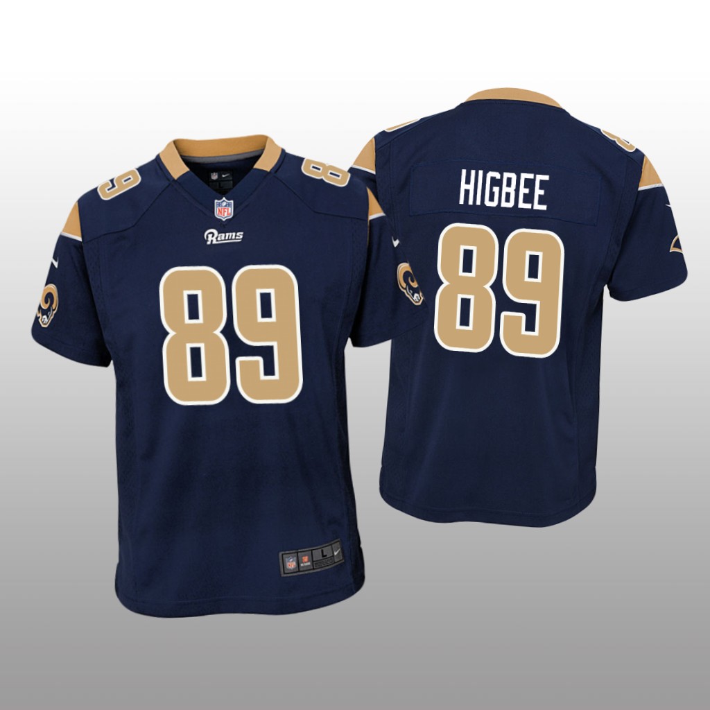 Los Angeles Rams #89 Navy Tyler Higbee Game Jersey - Youth