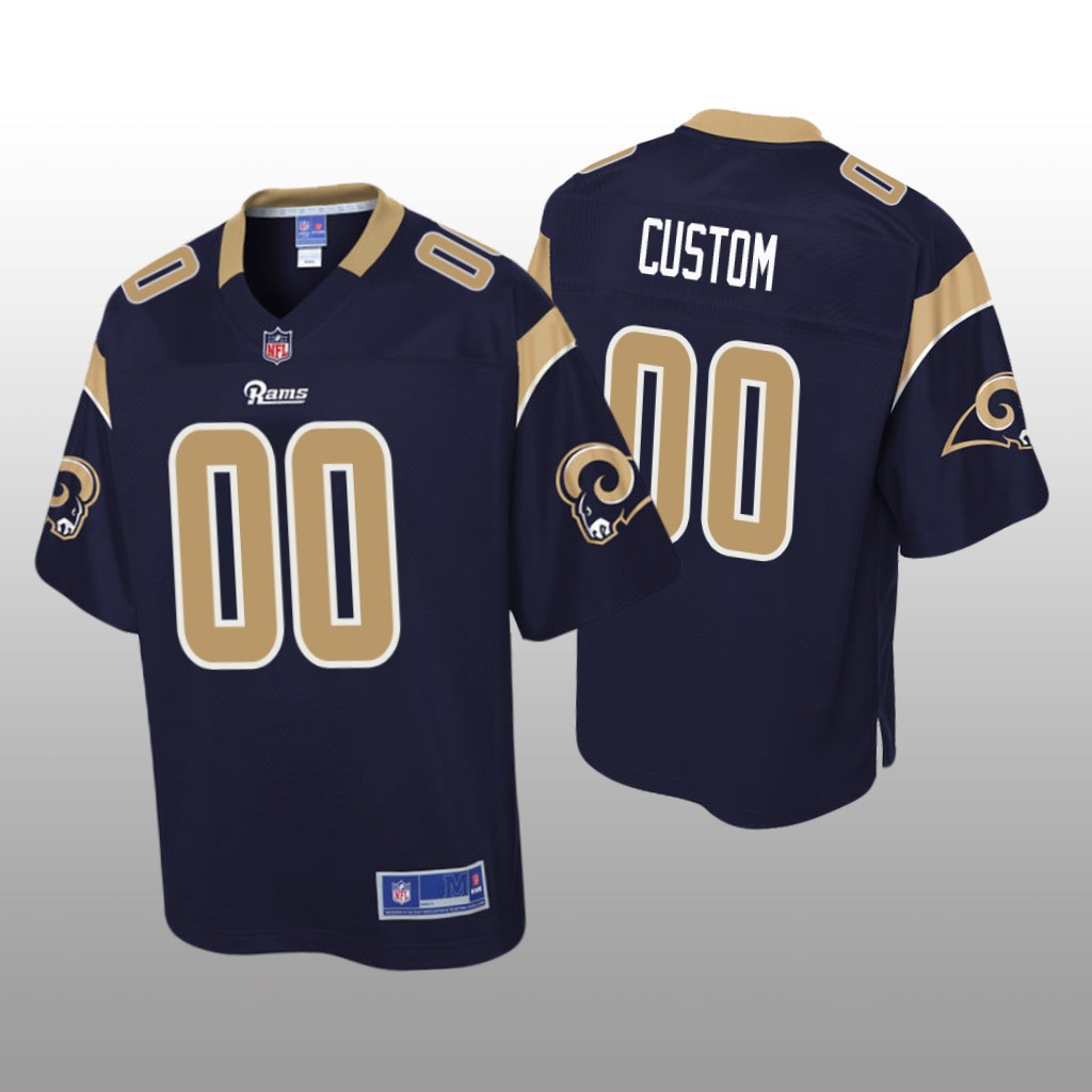 Los Angeles Rams # Navy Custom Pro Line Jersey - Youth