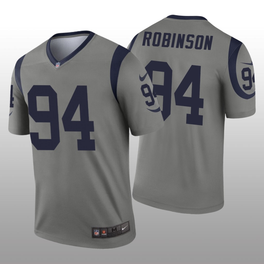Los Angeles Rams A'Shawn Robinson Gray Jersey Inverted Legend - Men's