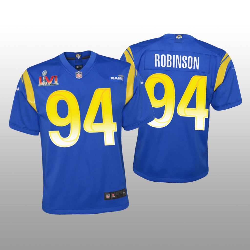 Los Angeles Rams A'Shawn Robinson Royal Game Jersey Super Bowl LVI - Youth