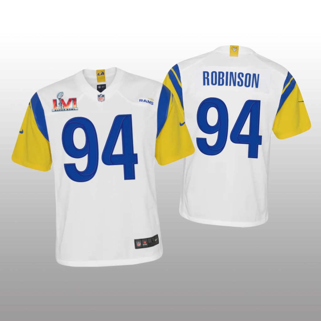 Los Angeles Rams A'Shawn Robinson White Game Jersey Super Bowl LVI - Youth