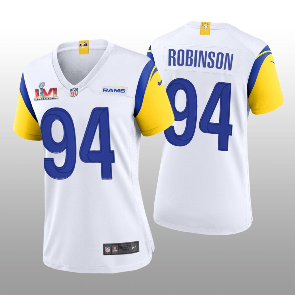 Los Angeles Rams A'Shawn Robinson White Game Jersey Super Bowl LVI Champions - Women's