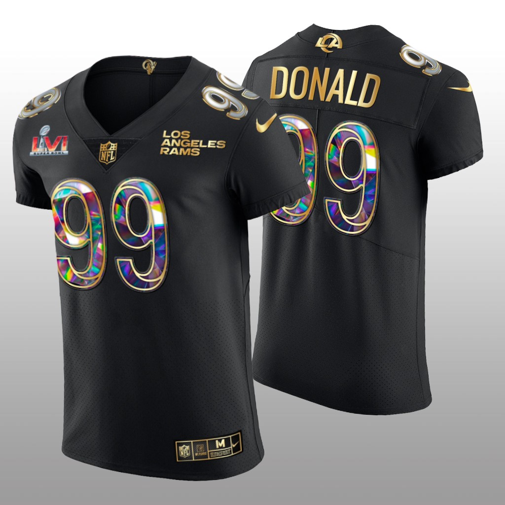 Los Angeles Rams Aaron Donald Black Diamond Jersey Super Bowl LVI Champions