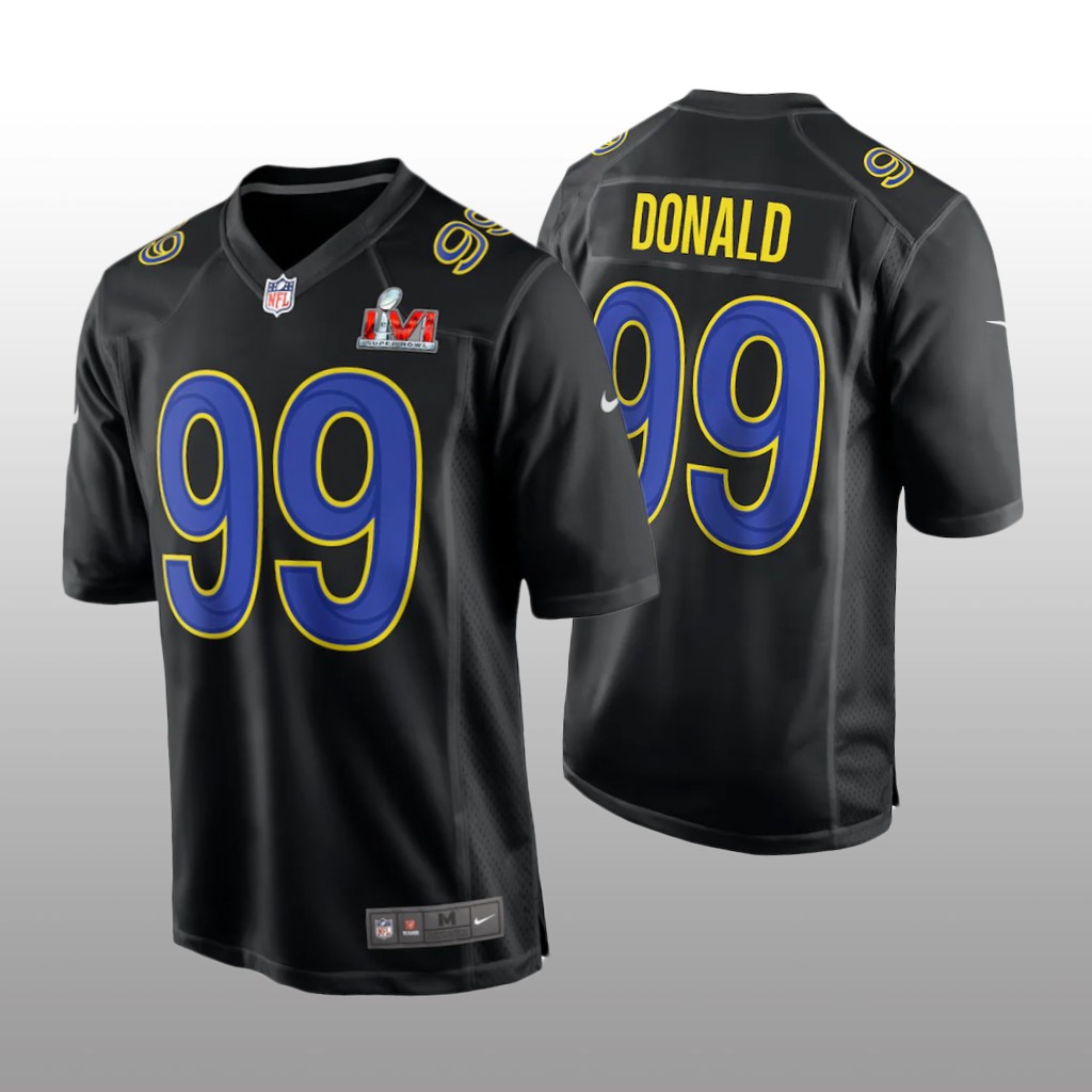 Los Angeles Rams Aaron Donald Black Game Fashion Jersey Super Bowl LVI