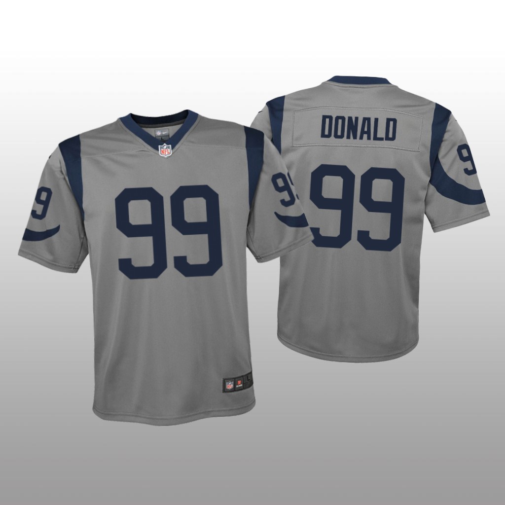 Los Angeles Rams Aaron Donald Gray Jersey Inverted Game - Youth