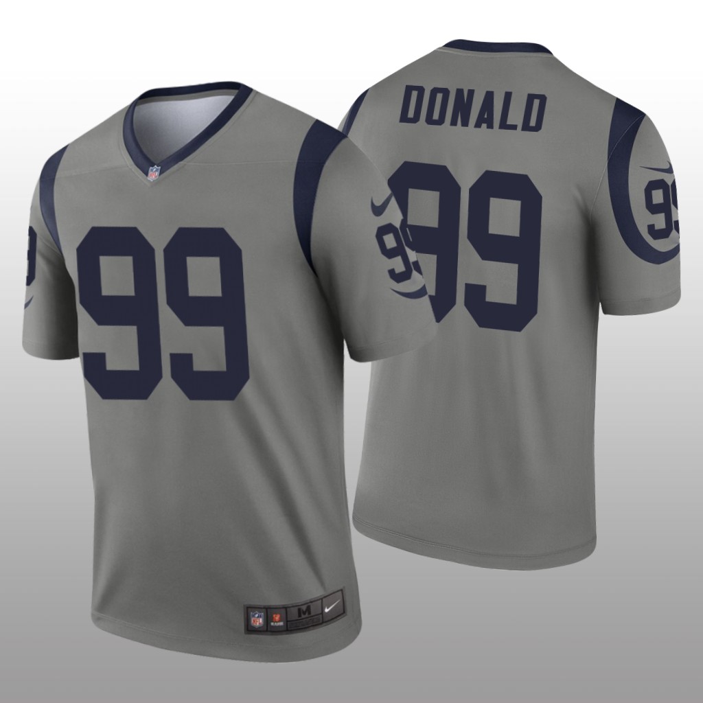 Los Angeles Rams Aaron Donald Gray Jersey Inverted Legend - Men's