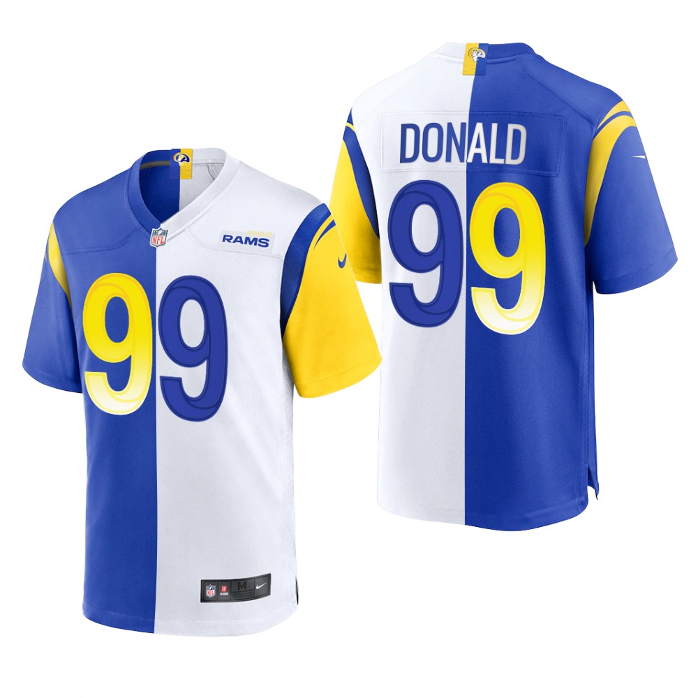 Los Angeles Rams Aaron Donald Royal White Game 2021 Split - Men's