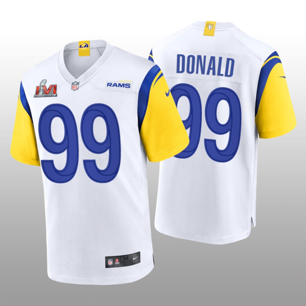 Los Angeles Rams Aaron Donald White Game Jersey Super Bowl LVI - Men's