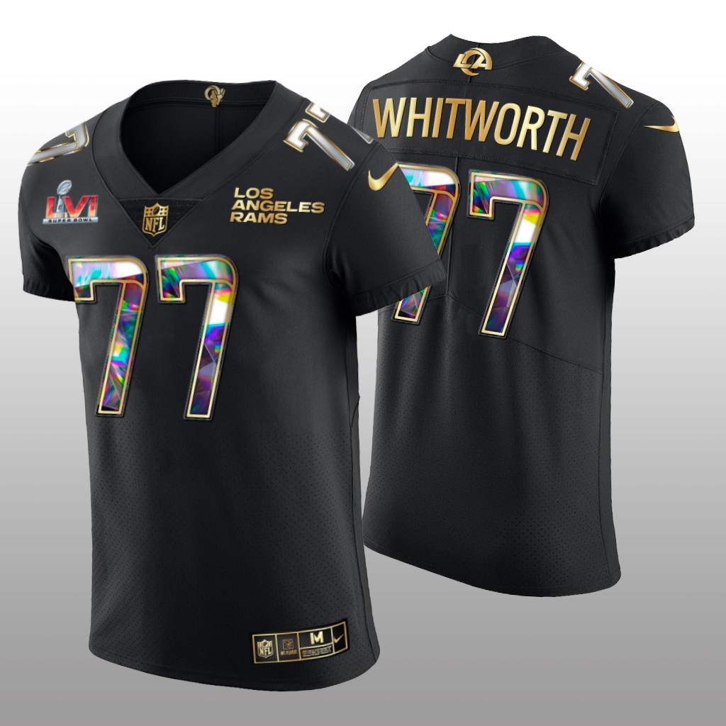 Los Angeles Rams Andrew Whitworth Black Diamond Jersey Super Bowl LVI Champions