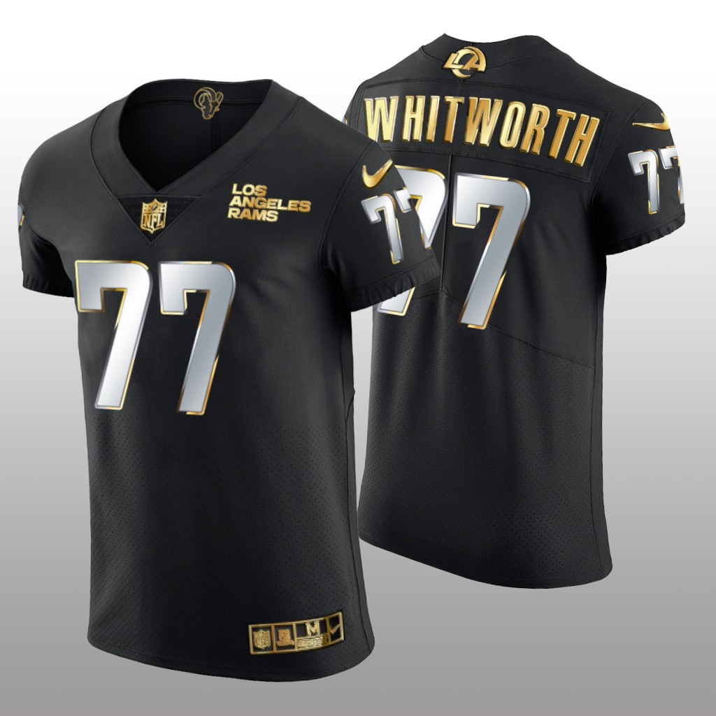 Los Angeles Rams Andrew Whitworth Black Vapor Elite Jersey Golden Edition Men's