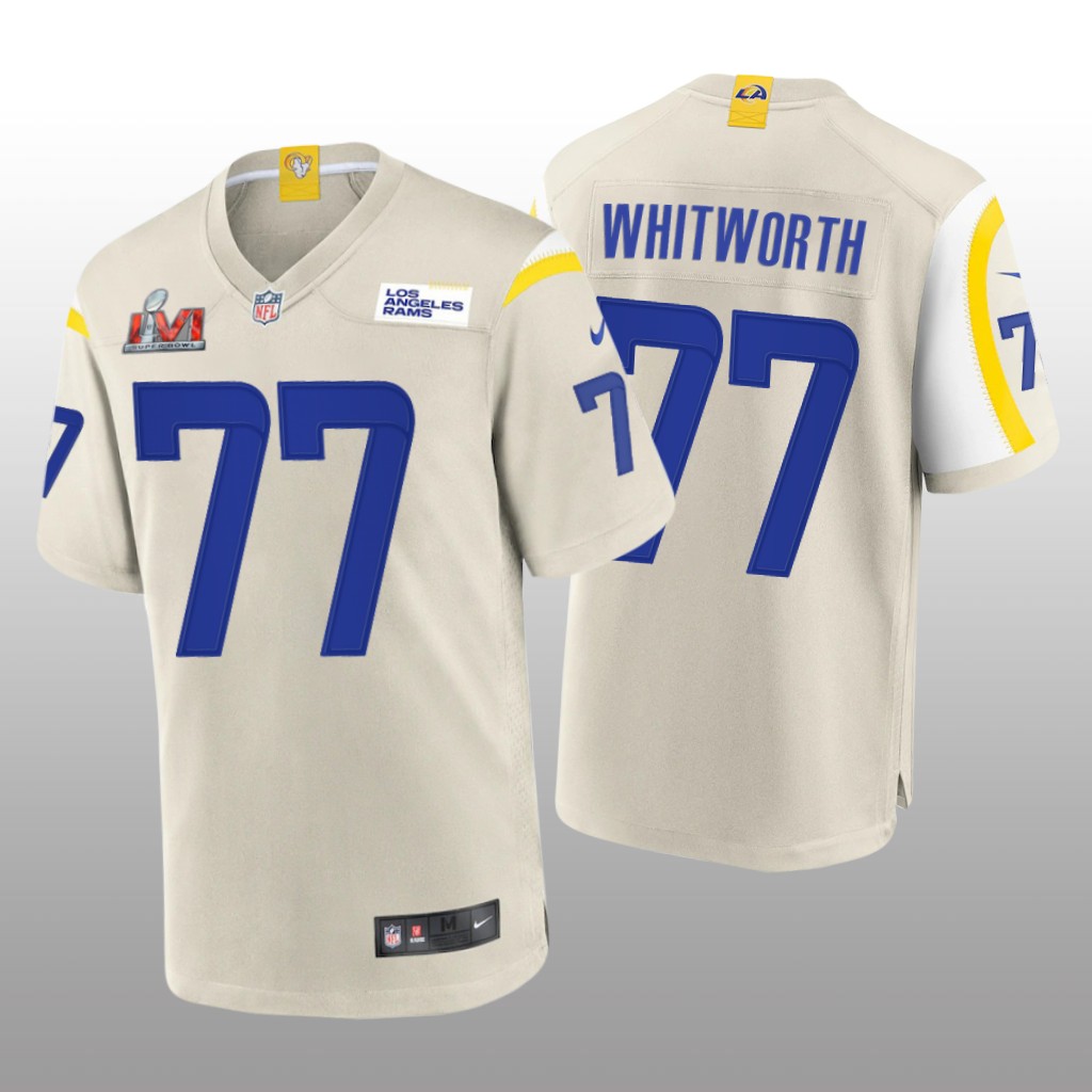 Los Angeles Rams Andrew Whitworth Bone Game Jersey Super Bowl LVI - Men's