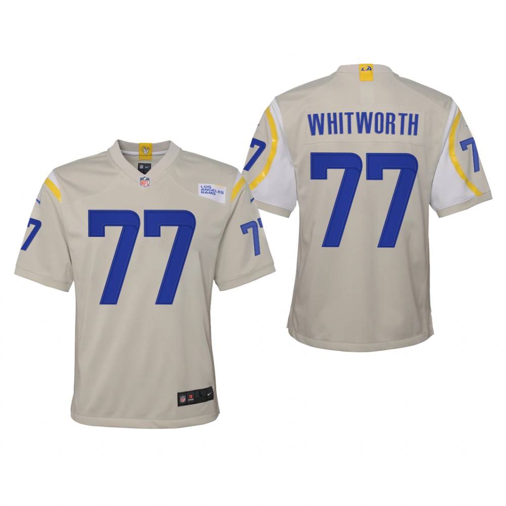 Los Angeles Rams Andrew Whitworth Bone Jersey Game - Youth