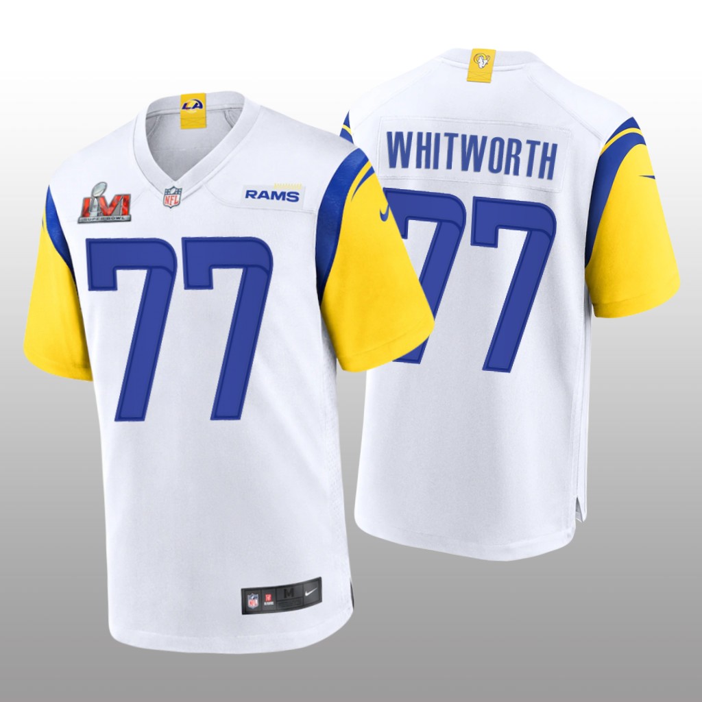 Los Angeles Rams Andrew Whitworth White Game Jersey Super Bowl LVI - Men's