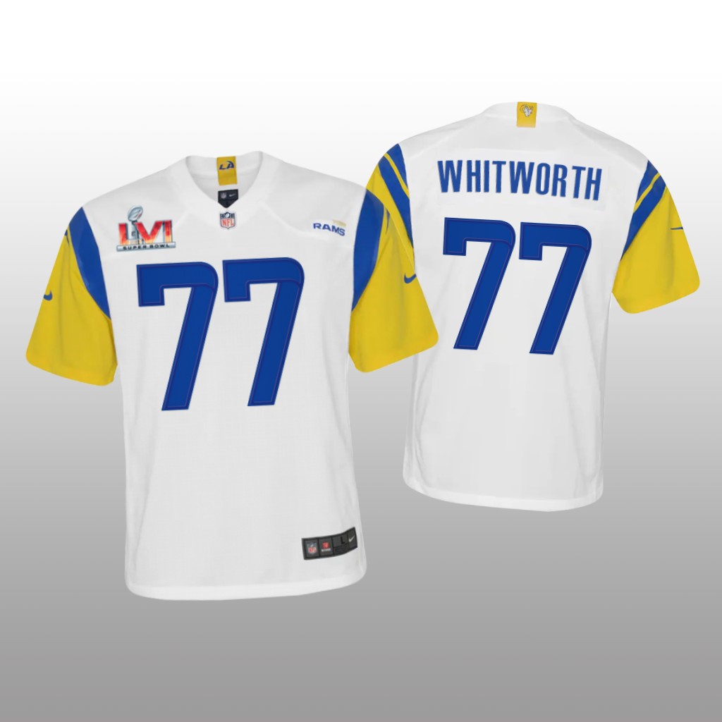 Los Angeles Rams Andrew Whitworth White Game Jersey Super Bowl LVI - Youth