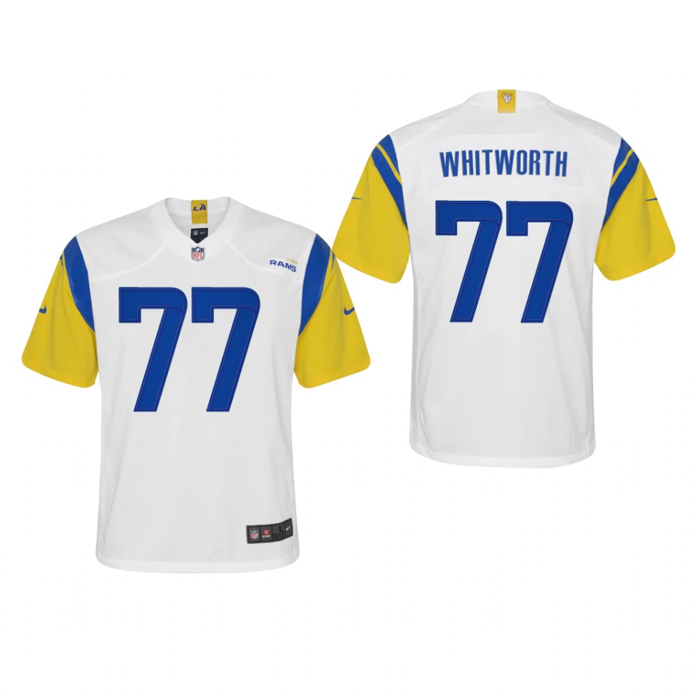Los Angeles Rams Andrew Whitworth White Jersey Alternate Game - Youth