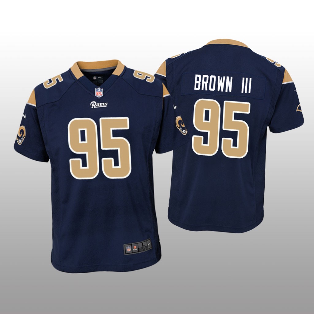 Los Angeles Rams Bobby Brown III Navy Jersey Game - Youth