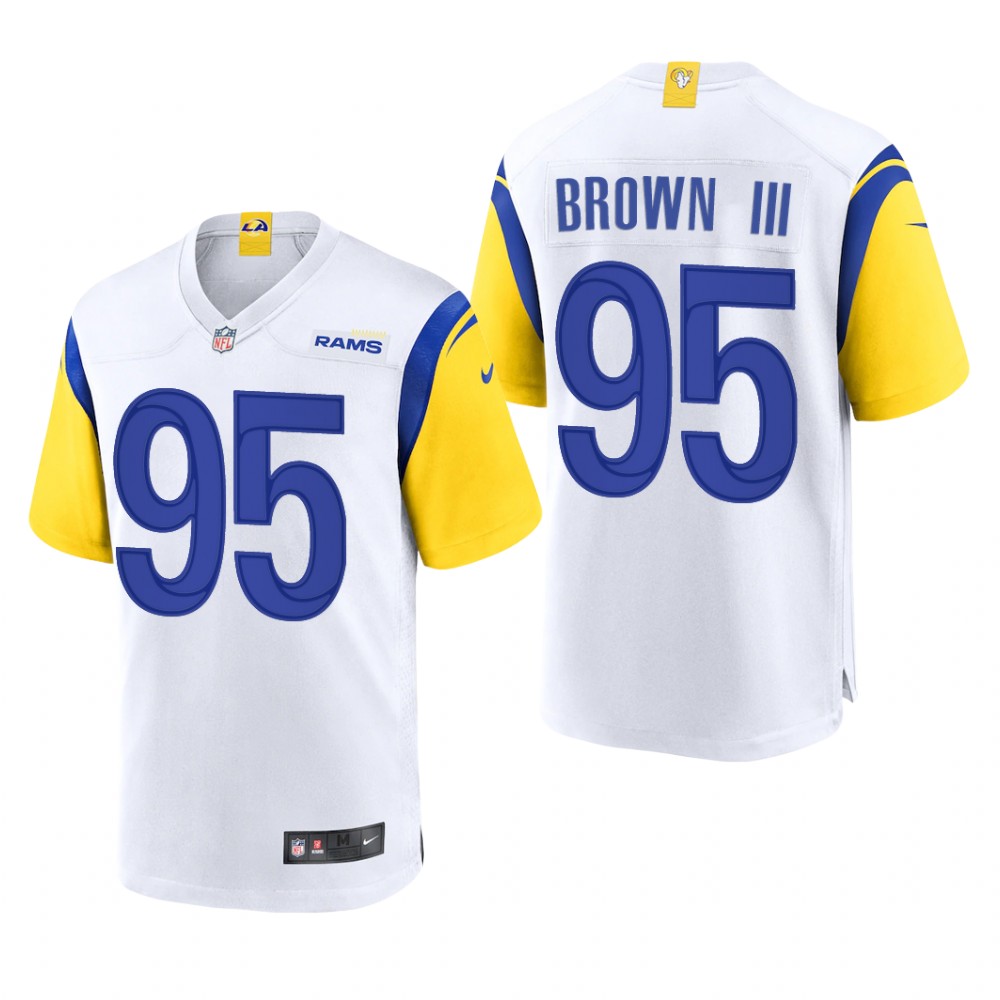 Los Angeles Rams Bobby Brown III White Jersey Alternate Game - Men's