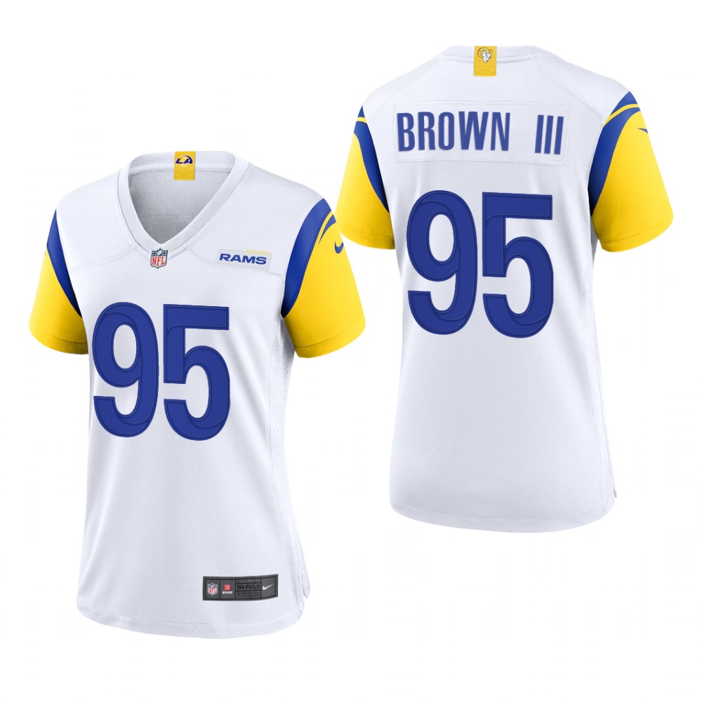 Los Angeles Rams Bobby Brown III White Jersey Alternate Game - Women's